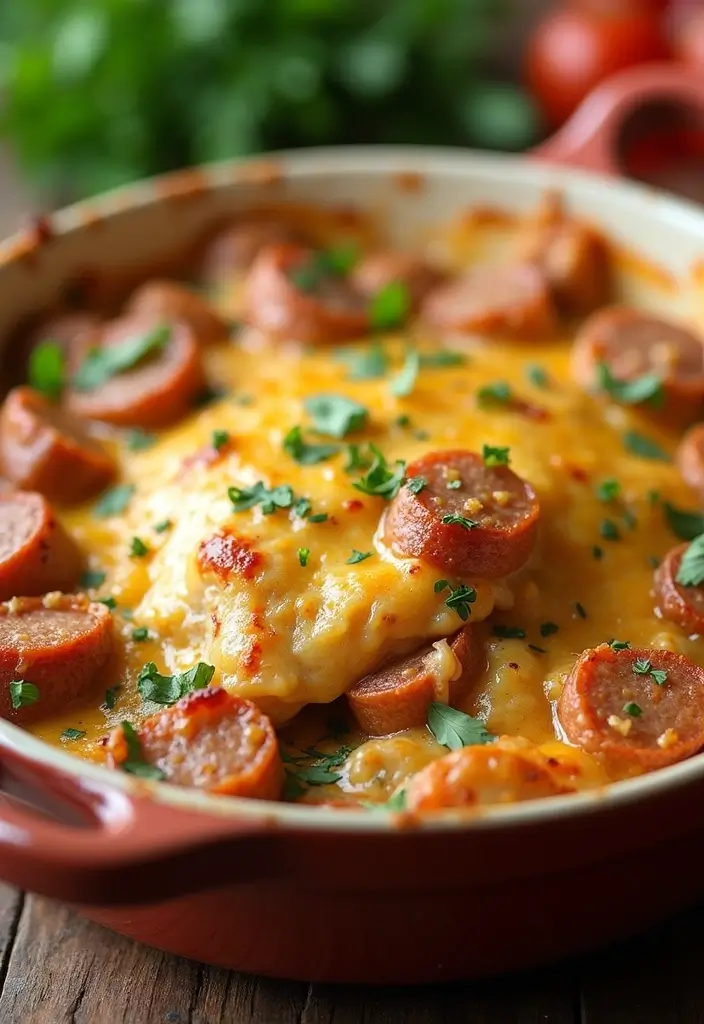 28 Easy Chicken Casserole Recipes with 4 Ingredients or Less 19 28 Easy Chicken Casserole Recipes with 4 Ingredients or Less - 18. Chicken and Sausage Casserole