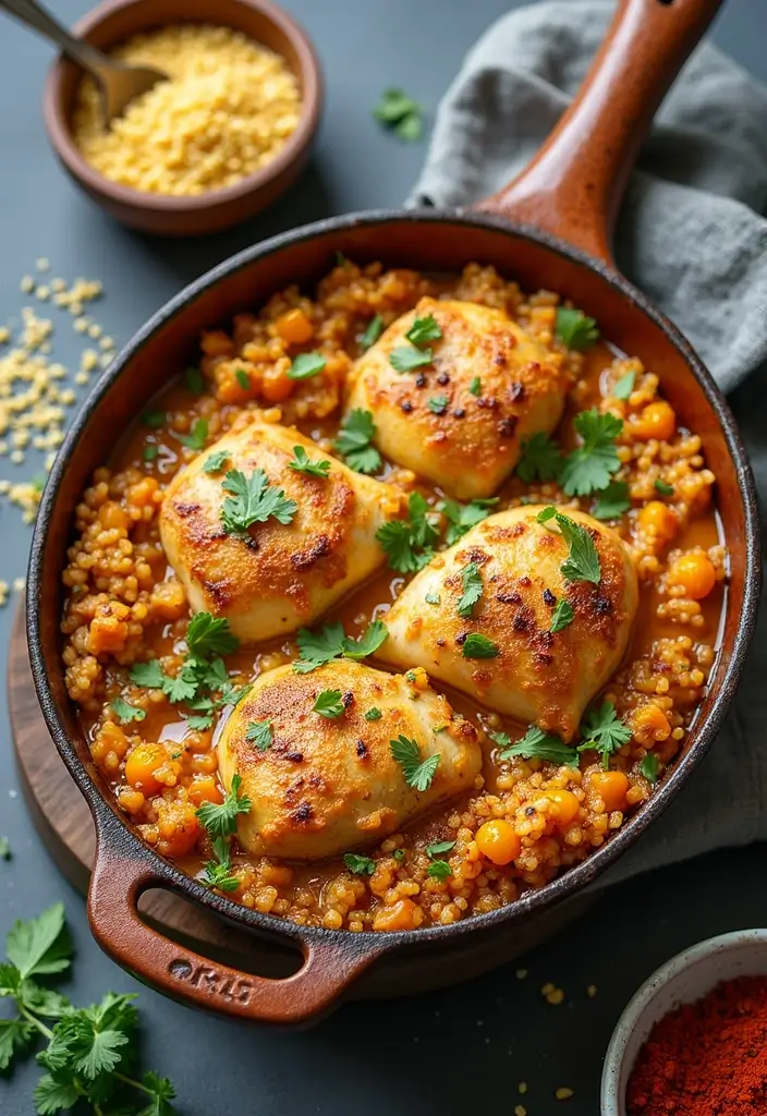 28 Easy Chicken Casserole Recipes with 4 Ingredients or Less 9 28 Easy Chicken Casserole Recipes with 4 Ingredients or Less - 8. One-Pan Chicken and Quinoa Casserole