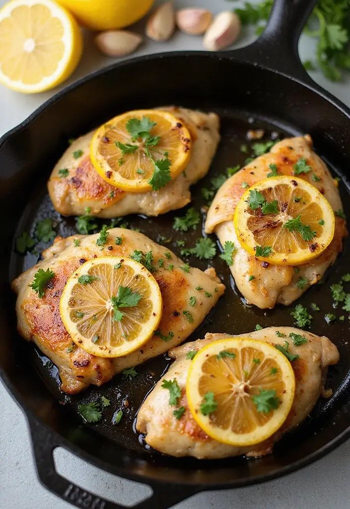 30 Cast Iron Chicken Thighs Recipes for Crispy Skillet Flavor - 1. Lemon Garlic Crispy Chicken Thighs