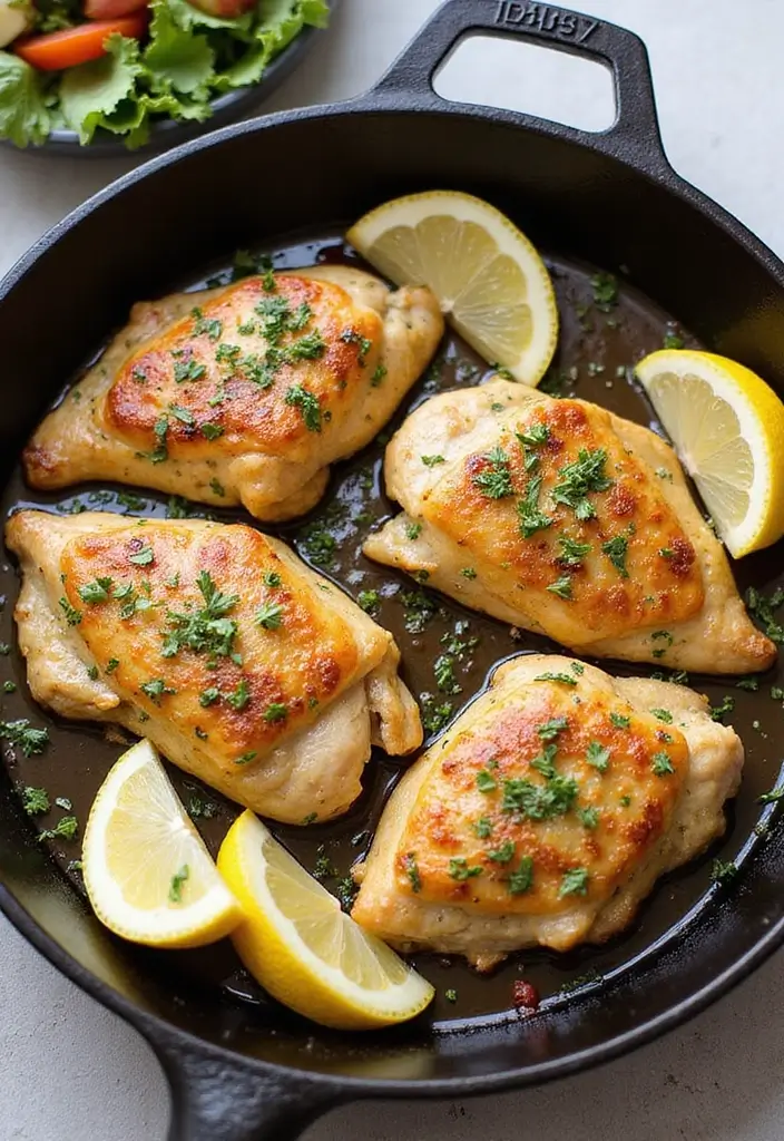 30 Cast Iron Chicken Thighs Recipes for Crispy Skillet Flavor - 13. Greek Lemon Chicken Thighs