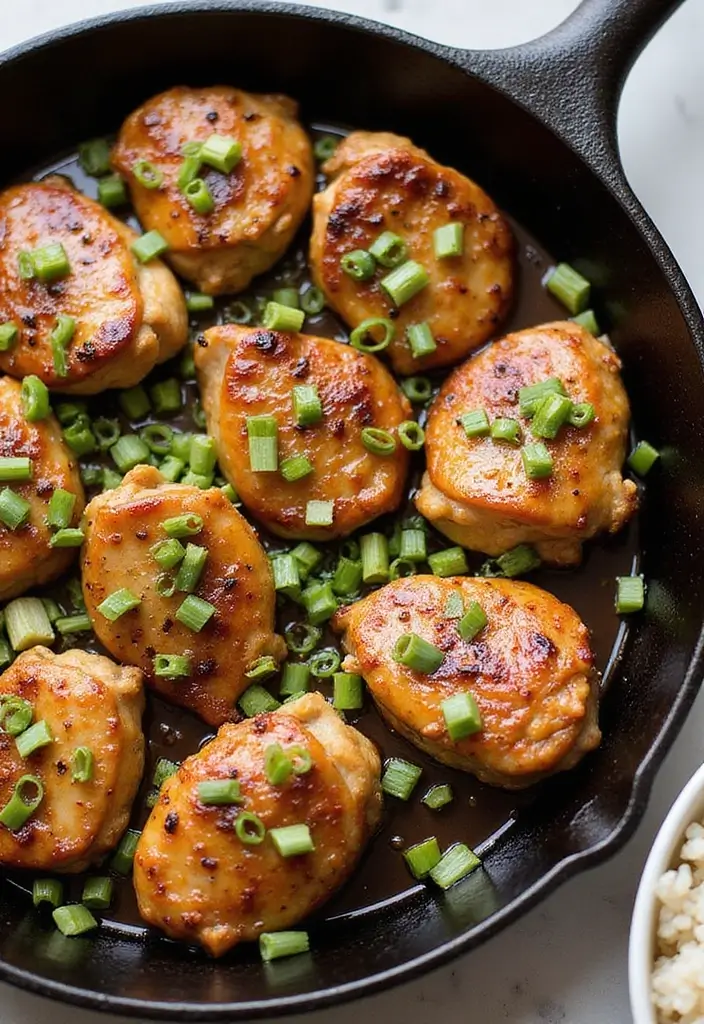30 Cast Iron Chicken Thighs Recipes for Crispy Skillet Flavor - 18. Ginger Soy Chicken Thighs