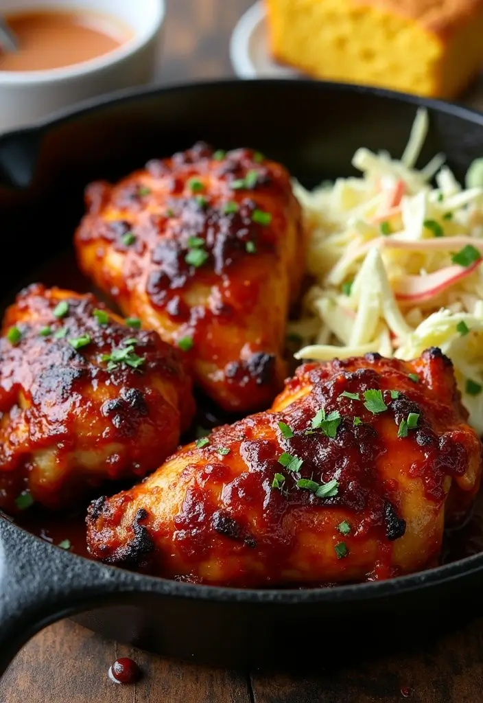 30 Cast Iron Chicken Thighs Recipes for Crispy Skillet Flavor - 30. Smoky BBQ Chicken Thighs