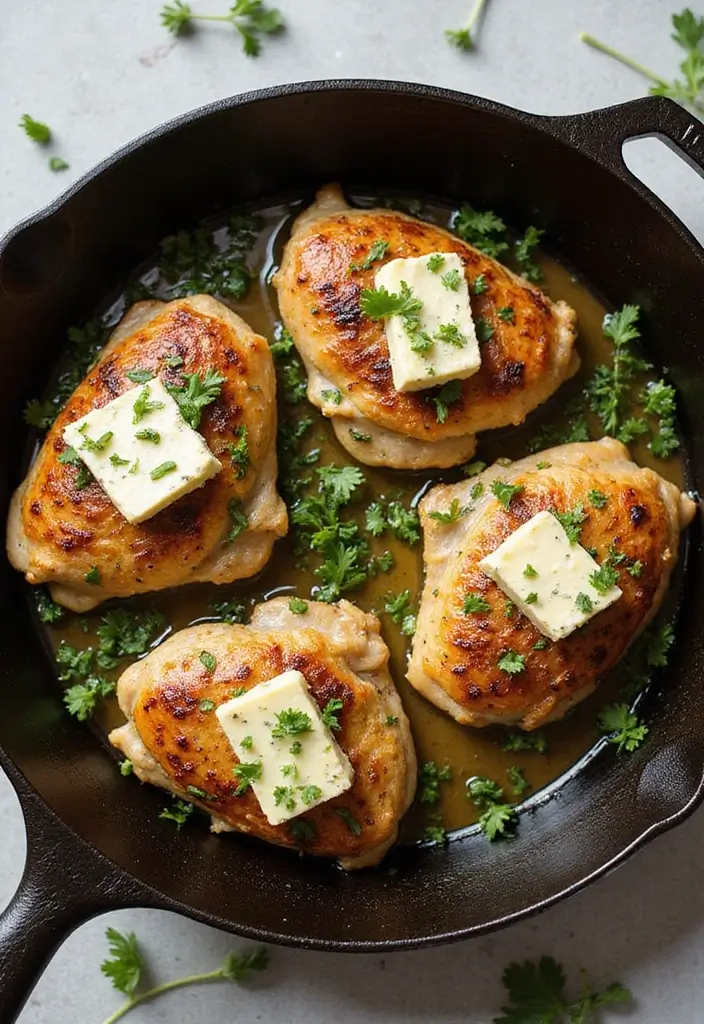 30 Cast Iron Chicken Thighs Recipes for Crispy Skillet Flavor - 4. Herb Butter Chicken Thighs