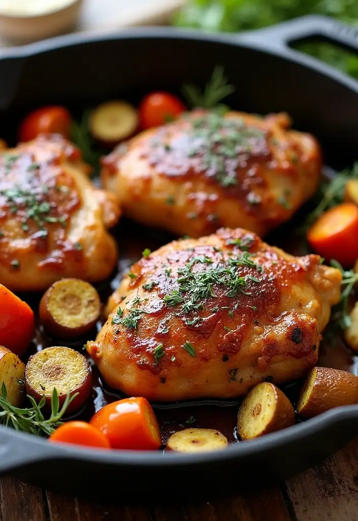 30 Cast Iron Chicken Thighs Recipes for Crispy Skillet Flavor - 5. Balsamic Glazed Chicken Thighs