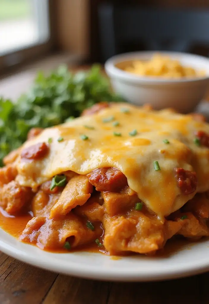 30 Mexican Chicken Casserole Recipes That Feed a Crowd - 11. Enchilada-Style Chicken Casserole