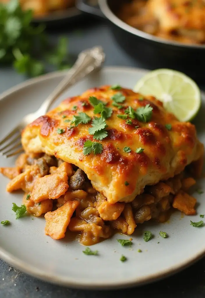 30 Mexican Chicken Casserole Recipes That Feed a Crowd - 23. Tex-Mex Stuffed Chicken Casserole