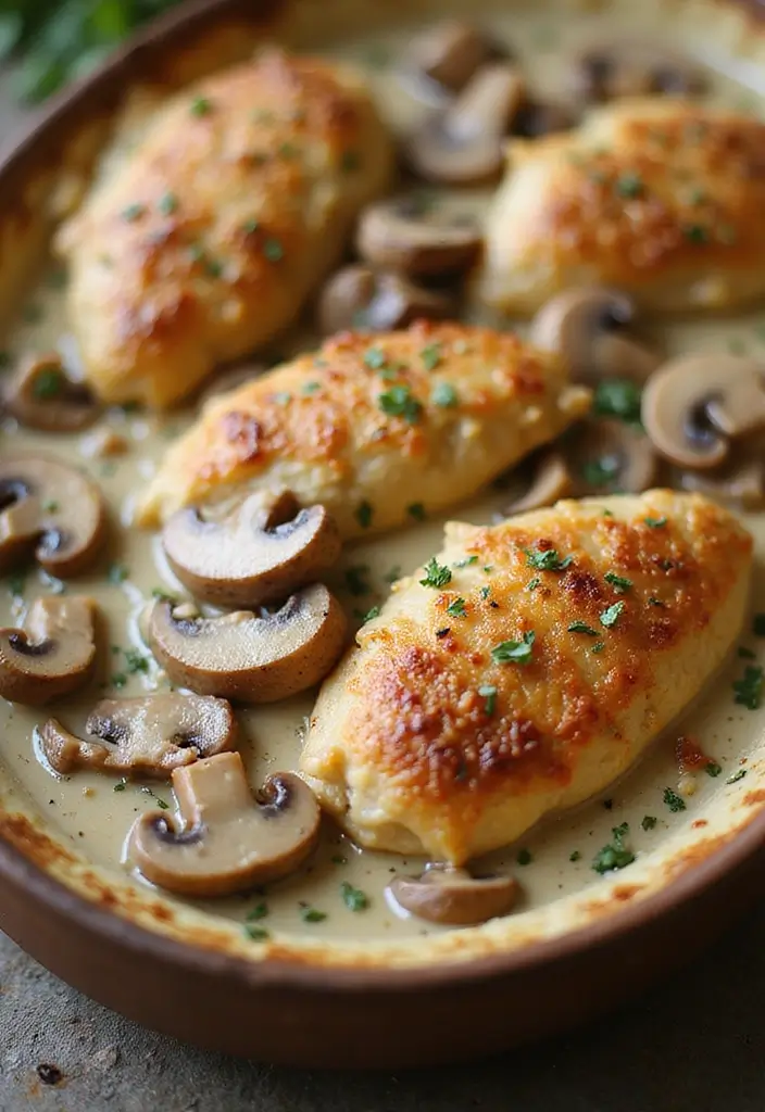 30 Mexican Chicken Casserole Recipes That Feed a Crowd - 26. Baked Chicken and Mushroom Casserole