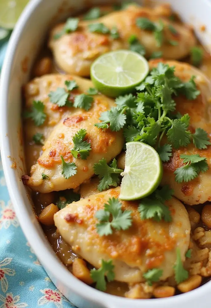 30 Mexican Chicken Casserole Recipes That Feed a Crowd - 8. Cilantro Lime Chicken Casserole