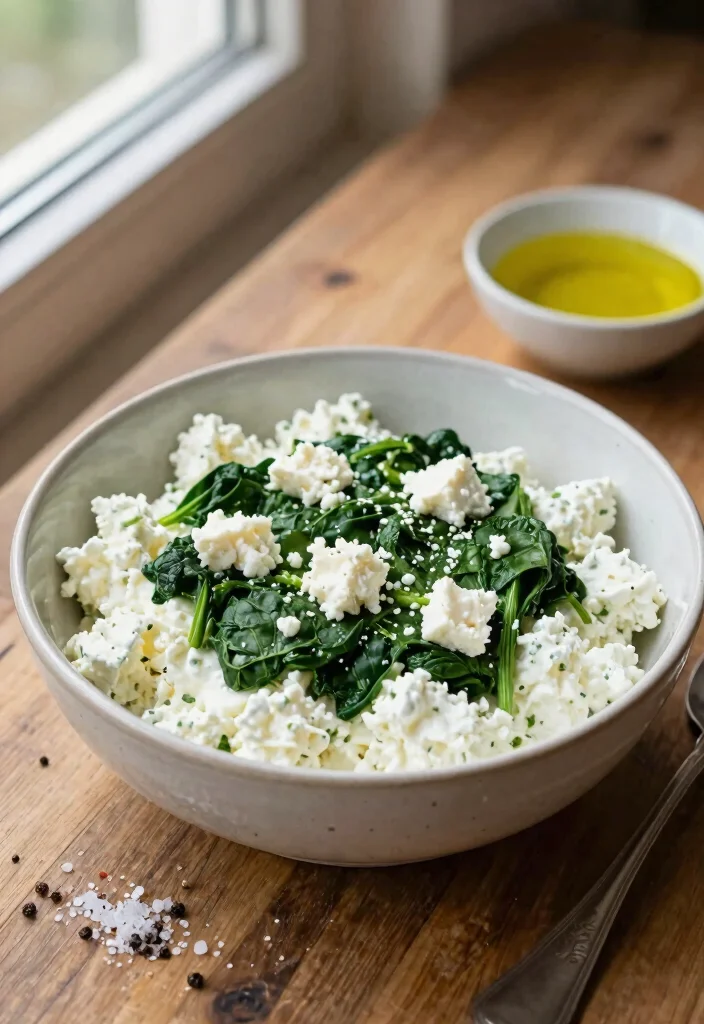 15 Cottage Cheese Bowl Recipes High Protein Easy Meals - 1. Savory Spinach & Feta Bowl 1