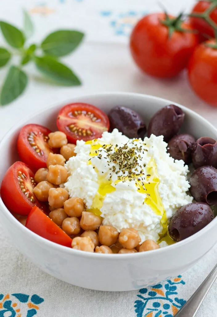 15 Cottage Cheese Bowl Recipes High Protein Easy Meals - 4. Mediterranean Chickpea Bowl 1