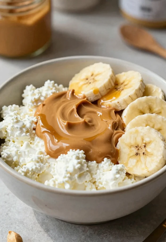 15 Cottage Cheese Bowl Recipes High Protein Easy Meals - 7. Peanut Butter Banana Bowl 1