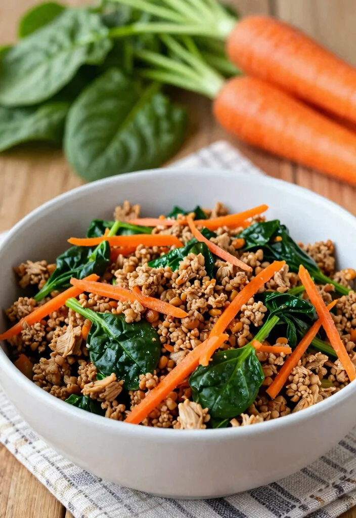 15 Ground Turkey Dog Food Recipes for Healthy, Happy Pups - 3. Turkey and Spinach Bowl 1