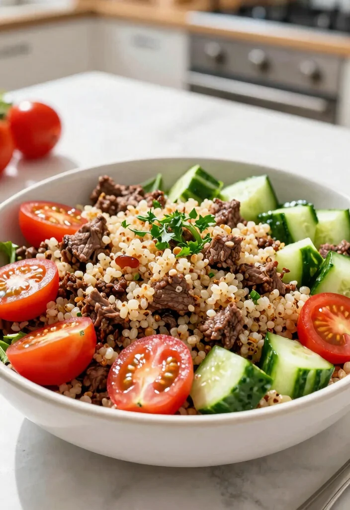 16 Asian Ground Beef Recipes: Savory Fast and Satisfying - 16. Beef and Quinoa Salad 1