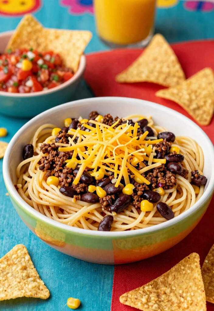 16 Cold Spaghetti Salad Recipes: Refreshing Potluck Dishes - 14. Taco Cold Spaghetti Salad 1
