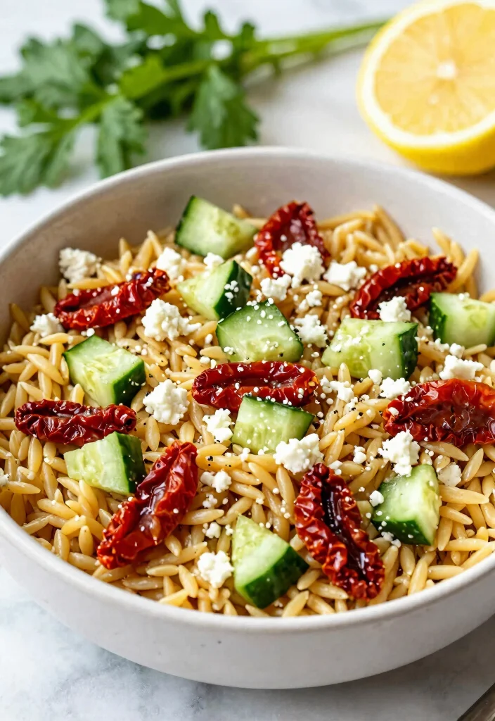16 Cold Spaghetti Salad Recipes: Refreshing Potluck Dishes - 2. Mediterranean Orzo Spaghetti Salad 1