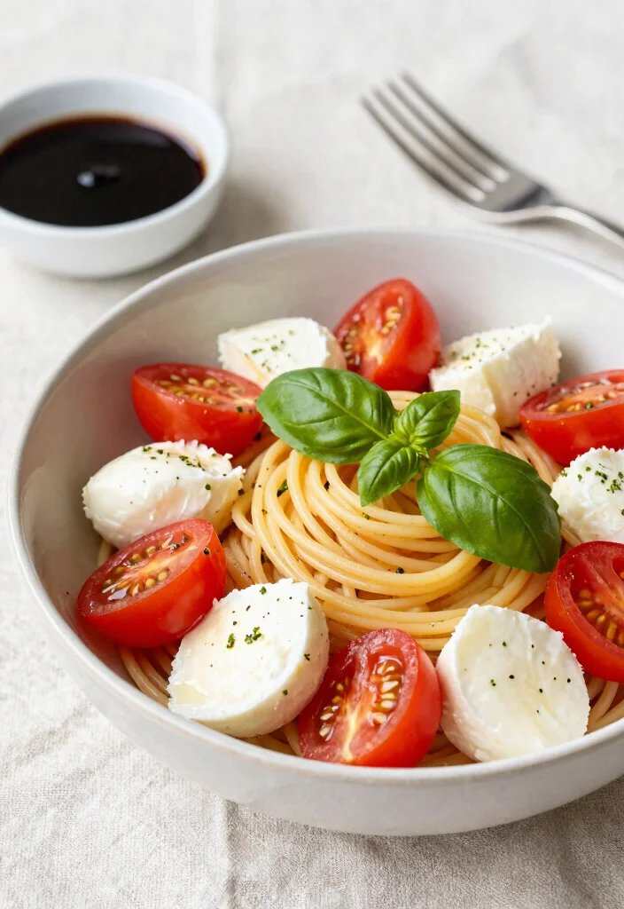 16 Cold Spaghetti Salad Recipes: Refreshing Potluck Dishes - 7. Caprese Cold Spaghetti Salad 1