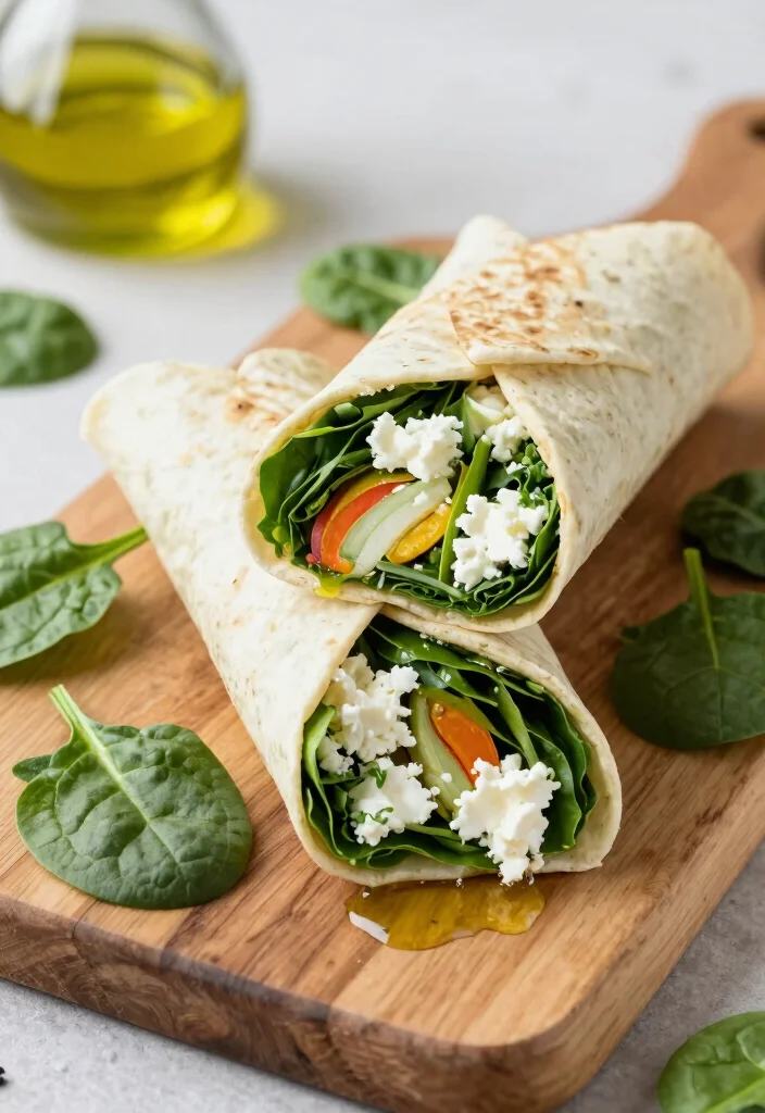 16 Cottage Cheese Wrap Recipes: Quick, Filling, and Healthy - 13. Spinach and Feta Cottage Cheese Wrap 1