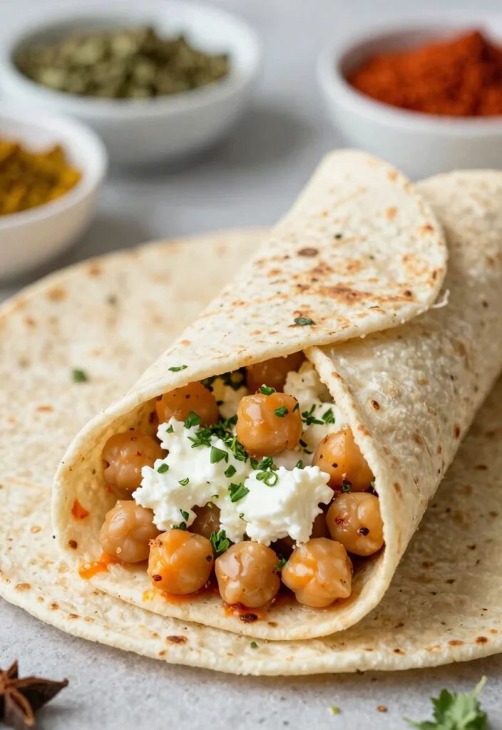 16 Cottage Cheese Wrap Recipes: Quick, Filling, and Healthy - 2. Spicy Chickpea and Cottage Cheese Wrap 1