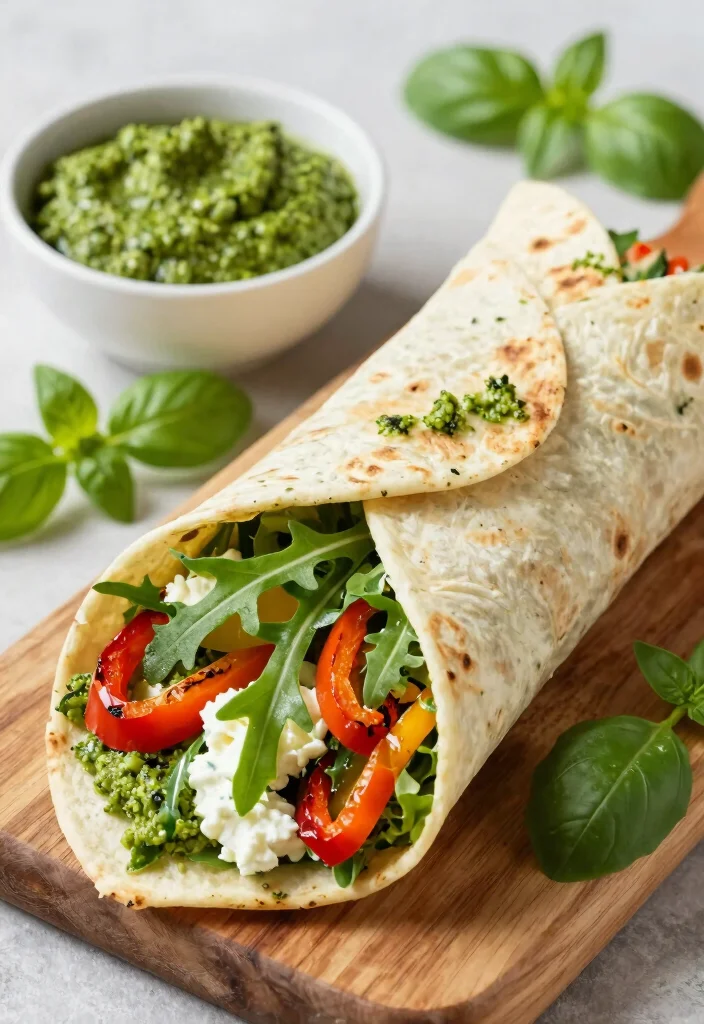 16 Cottage Cheese Wrap Recipes: Quick, Filling, and Healthy - 6. Pesto Cottage Cheese Wrap 1