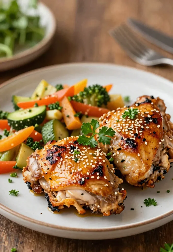 17 Asian Chicken Thigh Recipes: Juicy Bold Weeknight Meals - 17. Roasted Sesame Chicken Thighs 1