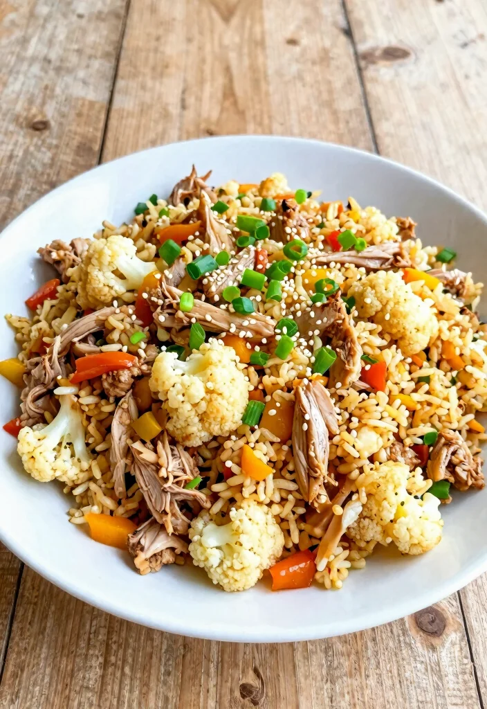 17 Asian Ground Turkey Recipes: Light, Healthy, and Flavorful - 16. Garlic Turkey Cauliflower Fried Rice 1