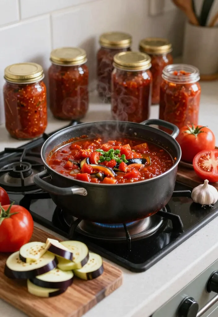 17 Canning Spaghetti Sauce Recipes Pantry Ready Favorites - 14. Tomato and Eggplant Sauce 1
