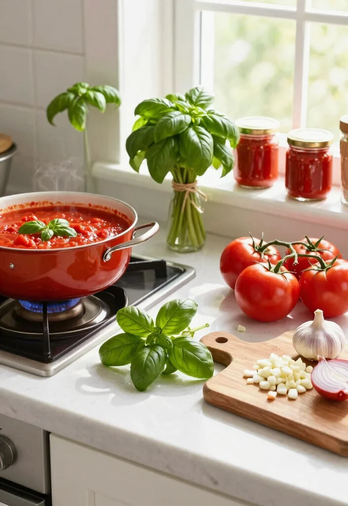 17 Canning Spaghetti Sauce Recipes Pantry Ready Favorites - 3. Fresh Basil Tomato Sauce 1