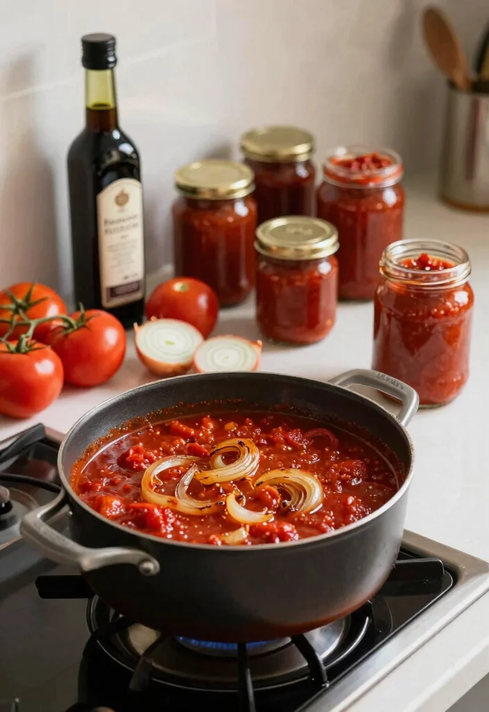 17 Canning Spaghetti Sauce Recipes Pantry Ready Favorites - 8. Balsamic Tomato Sauce with Caramelized Onions 1