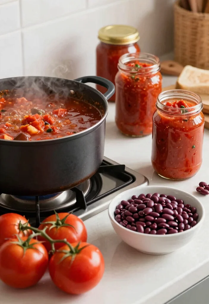 17 Canning Spaghetti Sauce Recipes Pantry Ready Favorites - 9. Chunky Tomato and Bean Sauce 1