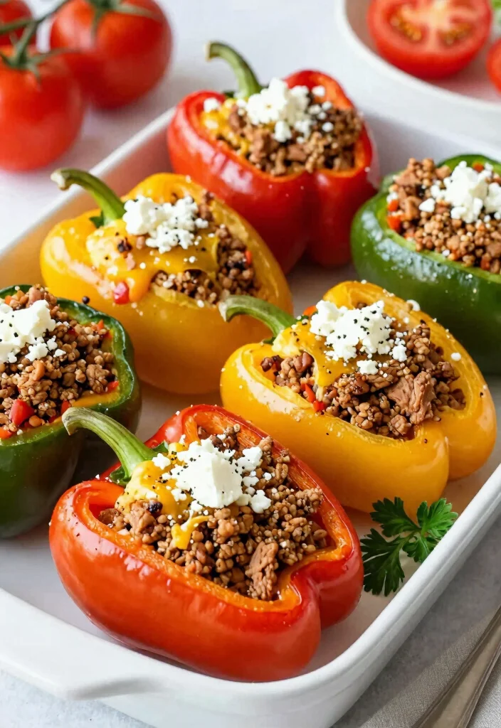 17 Ground Turkey Recipes Healthy: Simple Cooking for Busy Families - 4. Mediterranean Turkey Stuffed Peppers 1