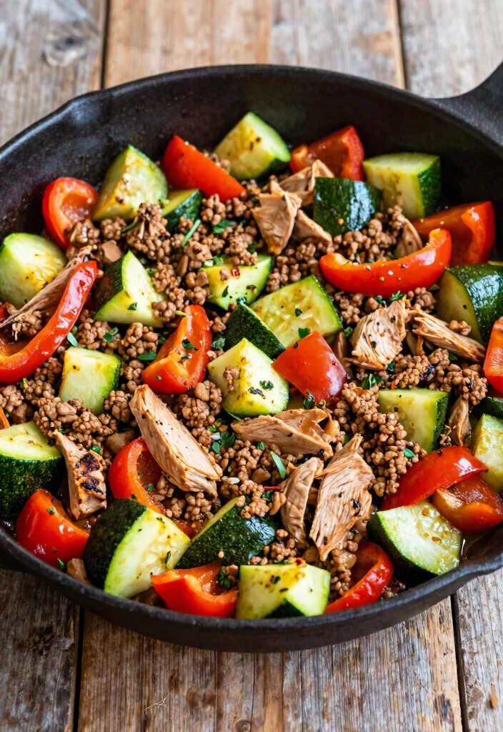 17 Ground Turkey and Zucchini Recipes: Light Nutritious Meals - 1. Turkey Zucchini Skillet 1