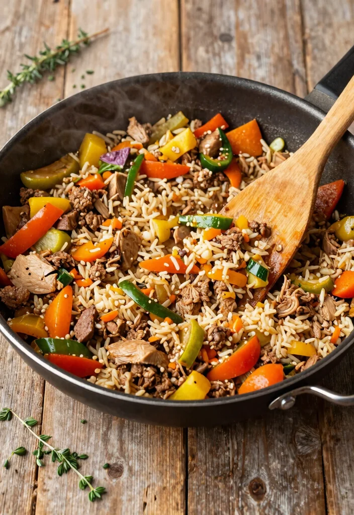 18 Ground Turkey and Rice Recipes: Simple Comfort Bowls - 10. Turkey, Rice, and Veggie Skillet 1