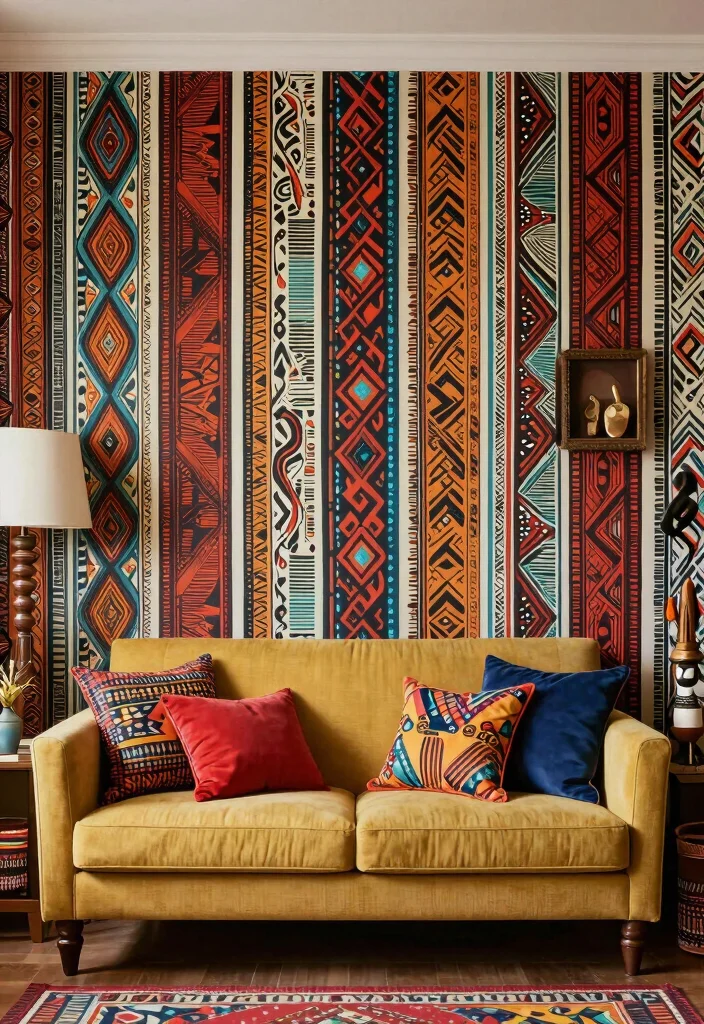 15 Customised Wallpaper for Wall Ideas That Transform Interiors - 11. Cultural Patterns for Global Vibes 1