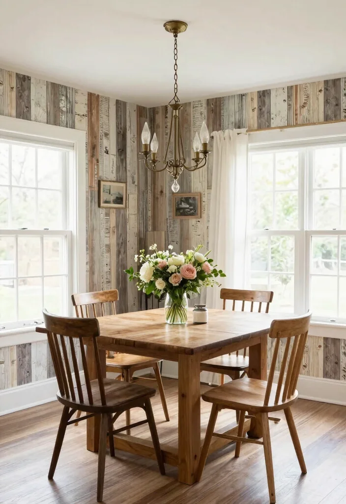 15 Customised Wallpaper for Wall Ideas That Transform Interiors - 13. Reclaimed Wood Look 1