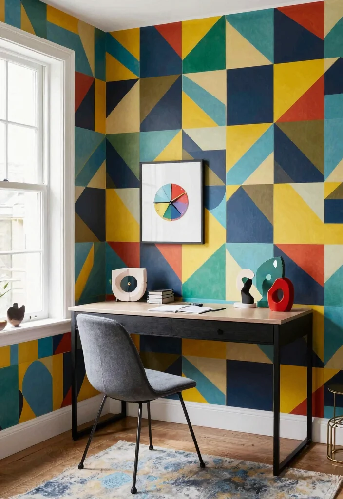 15 Customised Wallpaper for Wall Ideas That Transform Interiors - 2. Geometric Patterns 1