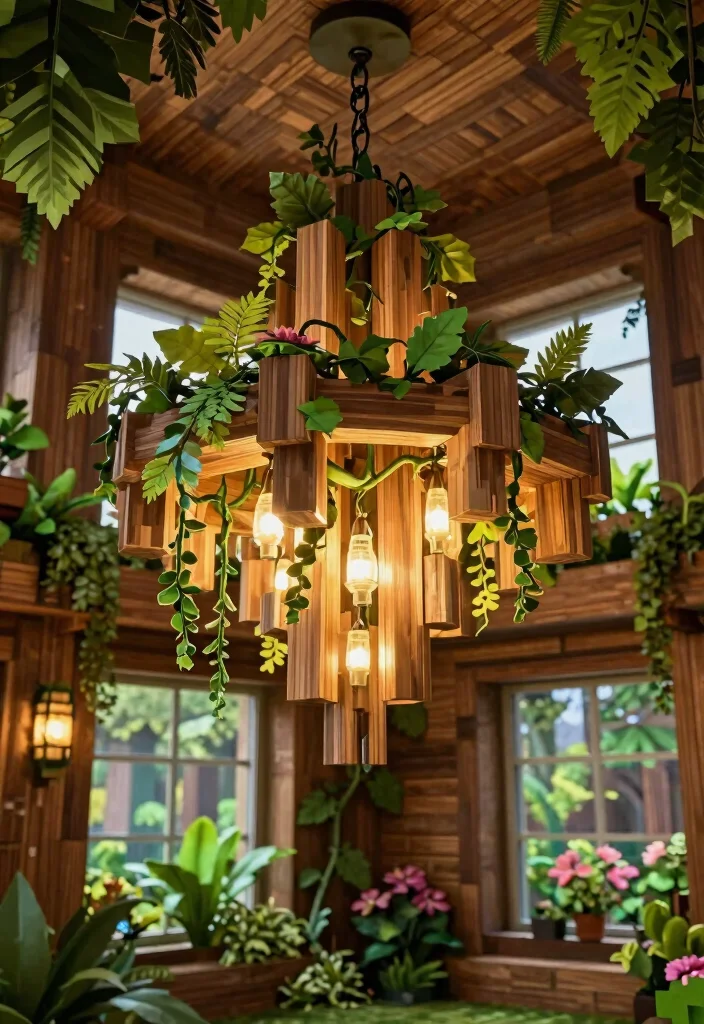 15 Minecraft Chandelier Design Ideas for Creative Builds 4 15 Minecraft Chandelier Design Ideas for Creative Builds - 3. Nature’s Embrace Chandelier 1