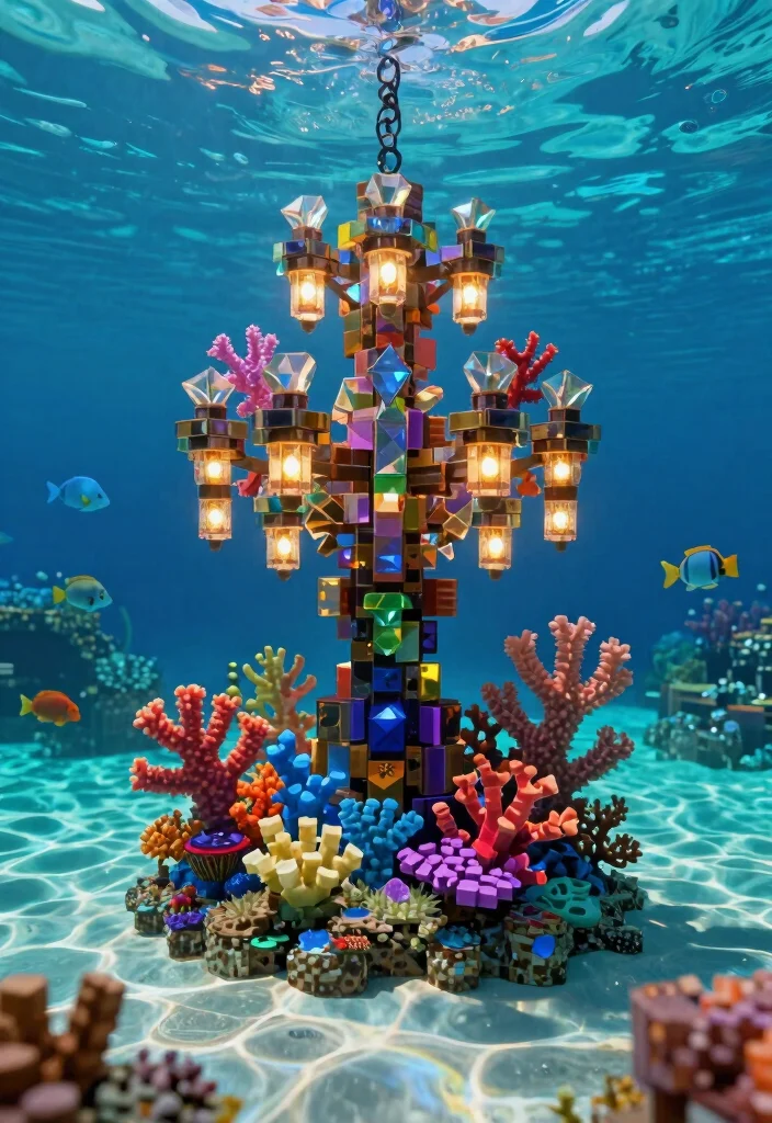 15 Minecraft Chandelier Design Ideas for Creative Builds 7 15 Minecraft Chandelier Design Ideas for Creative Builds - 6. Underwater Coral Chandelier 1