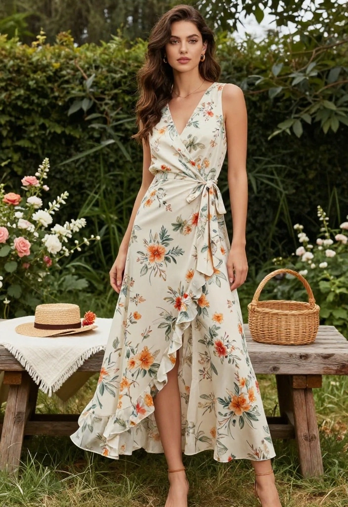 15 Poster Girl Dress Outfit Ideas With Trendy Chic Style - 5. Wrap Dress for Effortless Elegance 1