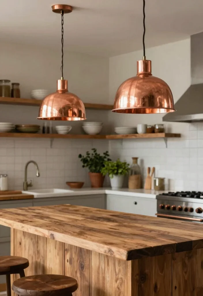 15 Rustic Pendant Light Ideas With Warm Farmhouse Glow 6 15 Rustic Pendant Light Ideas With Warm Farmhouse Glow - 5. Copper Pendant Lights 1