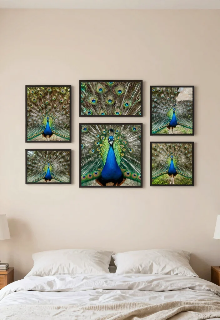 16 Peacock Wall Art Ideas With Bold Elegant Vibes - 15. Nature-Inspired Photography 1