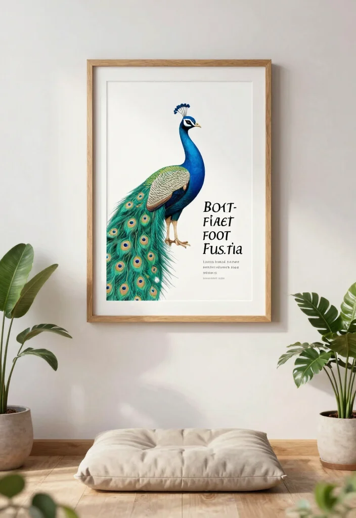 16 Peacock Wall Art Ideas With Bold Elegant Vibes - 16. Art with a Message 1