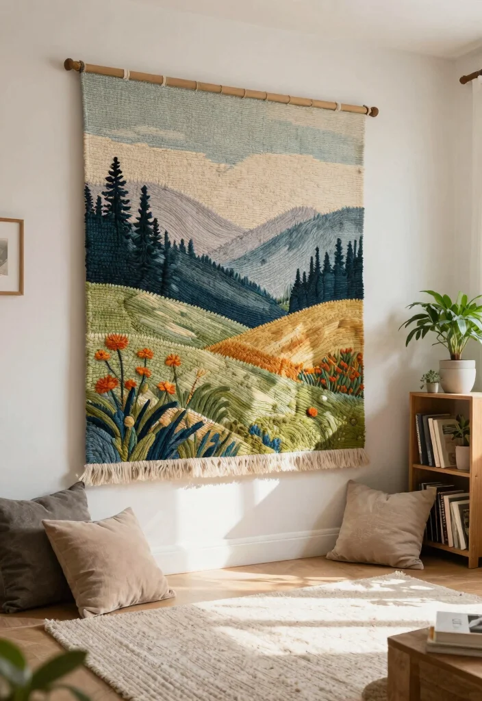 16 Spring Wall Art Ideas With Fresh Seasonal Charm 11 16 Spring Wall Art Ideas With Fresh Seasonal Charm - 10. Nature-Inspired Textile Art 1