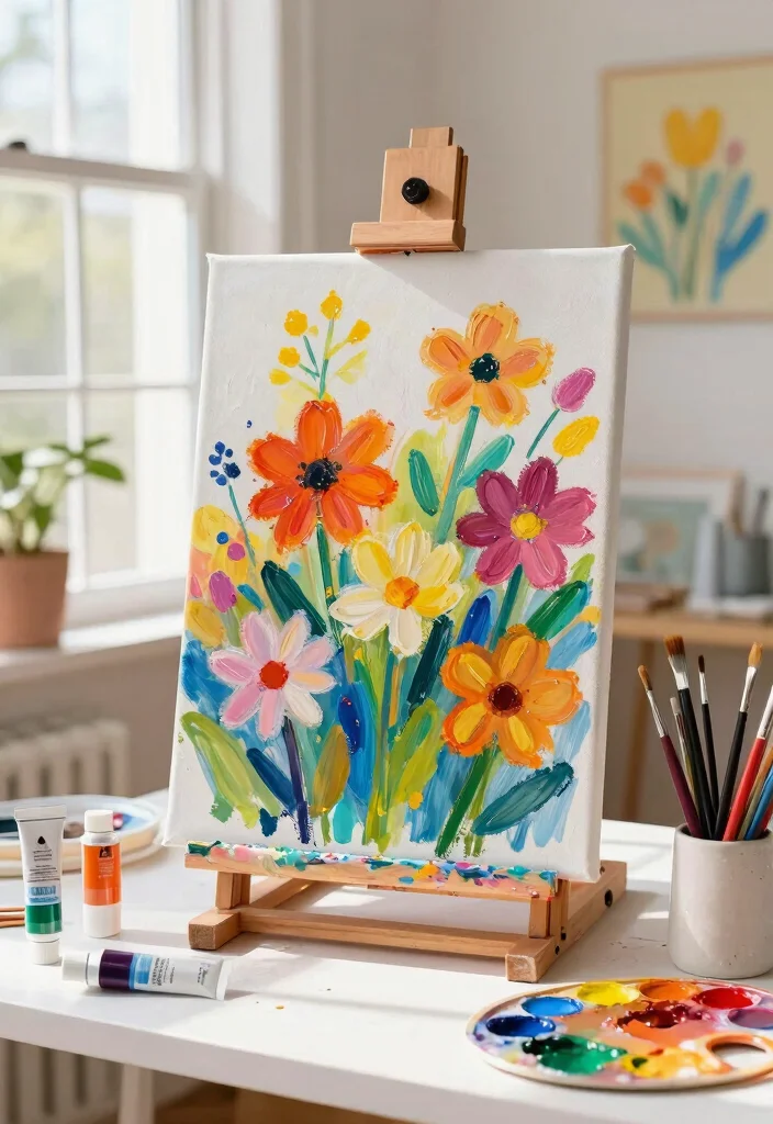 16 Spring Wall Art Ideas With Fresh Seasonal Charm 6 16 Spring Wall Art Ideas With Fresh Seasonal Charm - 5. DIY Floral Canvas Art 1