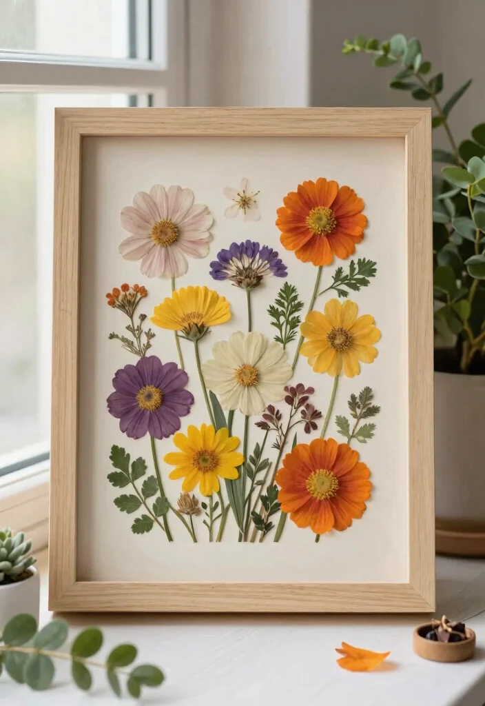 16 Spring Wall Art Ideas With Fresh Seasonal Charm 10 16 Spring Wall Art Ideas With Fresh Seasonal Charm - 9. Pressed Flower Art 1