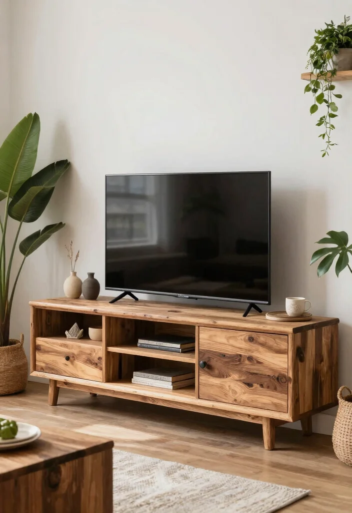 16 TV Unit Designs 2026 Trending Ideas With Contemporary Appeal - 10. Eco-Friendly Materials 1