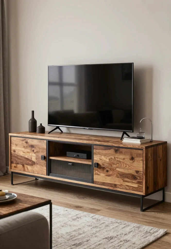 16 TV Unit Designs 2026 Trending Ideas With Contemporary Appeal - 13. Industrial Style Units 1