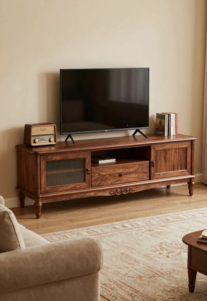 16 TV Unit Designs 2026 Trending Ideas With Contemporary Appeal - 8. Vintage-Inspired Designs 1