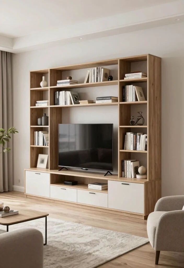 16 TV Unit Table Design Ideas With Functional Elegance 13 16 TV Unit Table Design Ideas With Functional Elegance - 12. Minimalist Bookshelf TV Stands 1