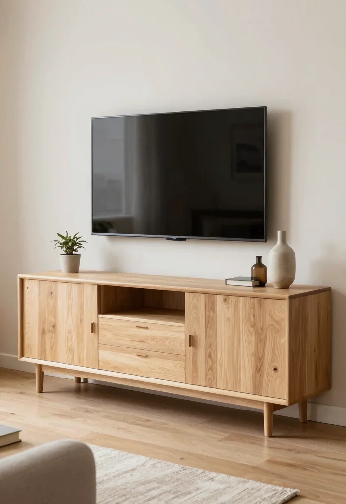 16 TV Unit Table Design Ideas With Functional Elegance 7 16 TV Unit Table Design Ideas With Functional Elegance - 6. Minimalist Credenza for a Touch of Elegance 1