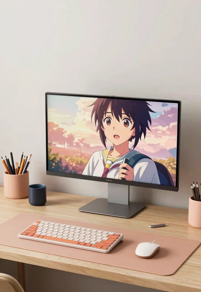 17 Anime Desk Setup Ideas With Cool Aesthetic Vibes - 15. Thoughtful Color Coordination 1